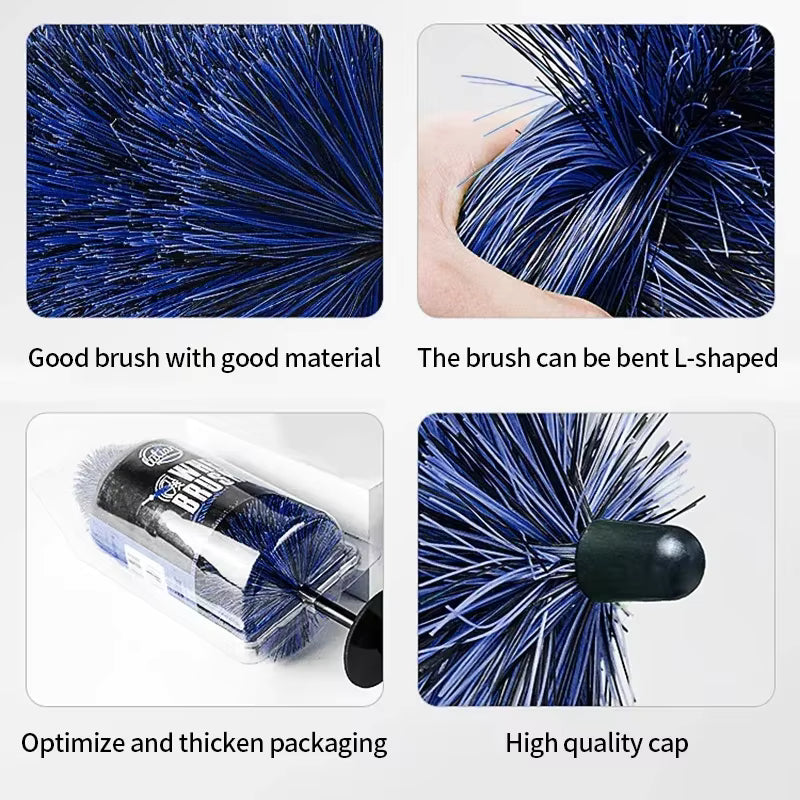 18" in. Wheel Barrel Brush Set - Soft Handle Gentle Bristle for Rim ShineShop.xyz.