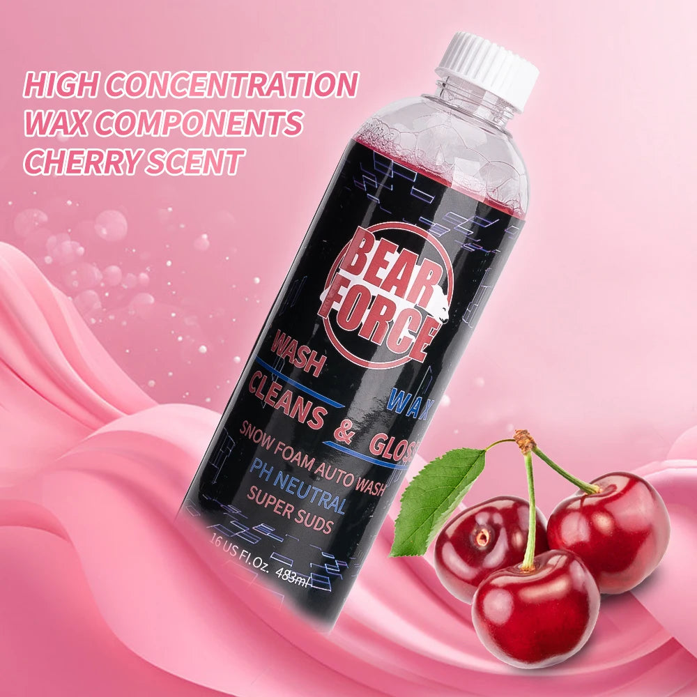 Cherry Snow Foam Car Wash & Wax Shampoo - Ideal for Foam Cannons or Bucket Washes