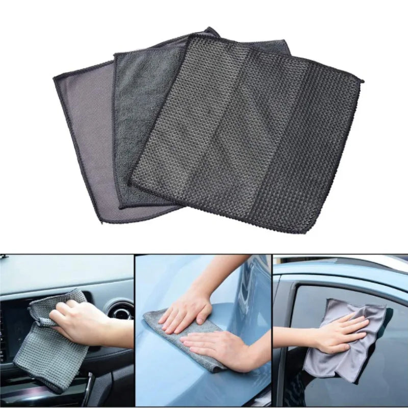 9-Piece Microfiber Car Wash Media Kit - Car Detailing Tools Set with Tire Brush, Wash Sponge, Microfiber Mitt