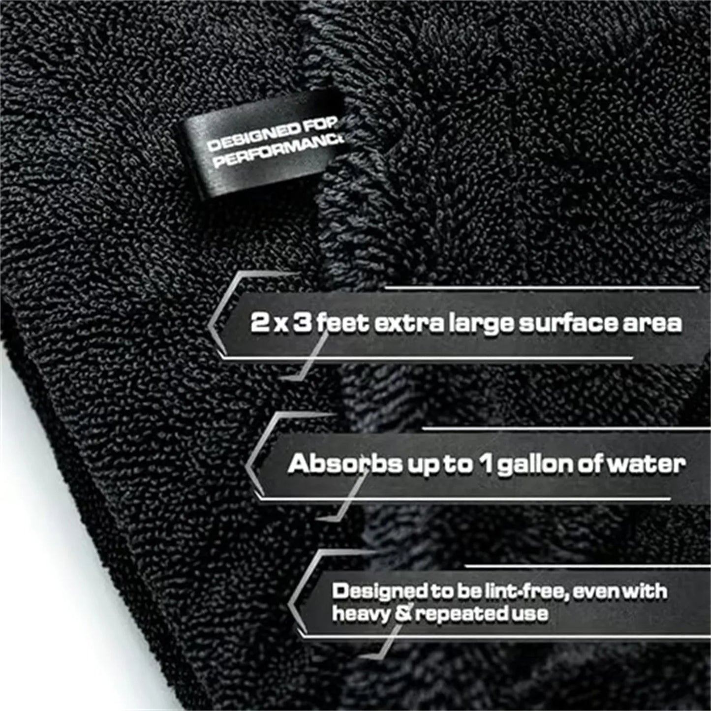 XL 3ft. Premium 1300GSM Drying Towel - Twist-Loop Braid Super Absorbent