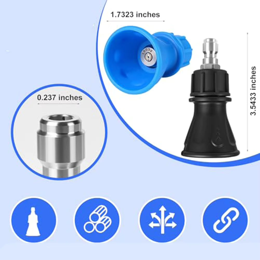 2pc. Soft Touch Rubberized Stainless Steel Pressure Washer Nozzle Spray Set ShineShop.xyz.