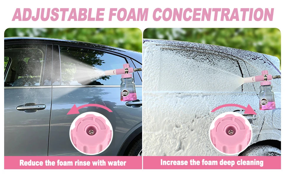 Pink Pressure Washer Foam Cannon - 1/4” Quick Connect