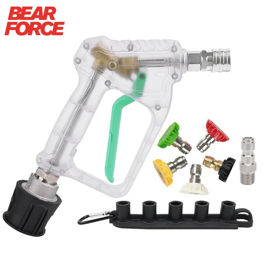 ALL-CLEAR Pressure Washer Stubby Pistol Sprayer by BearForce for Karcher Nilfisk Parkside Bosch Quick Connector Nozzles