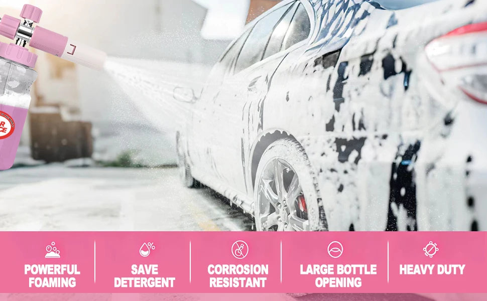 Pink Pressure Washer Foam Cannon - 1/4” Quick Connect