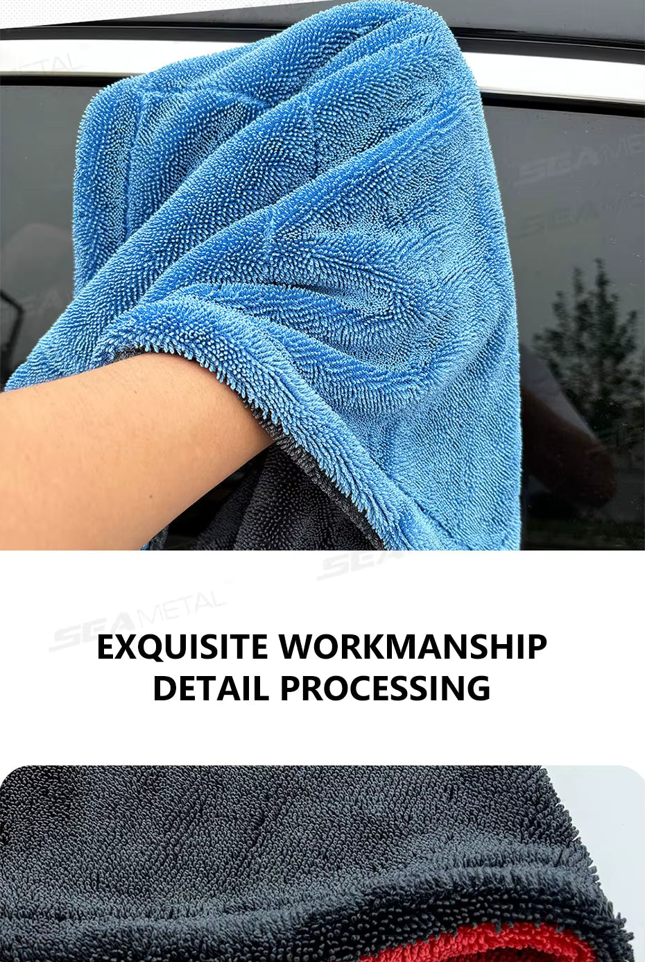 SEAMETAL High-end Microfiber Drying Blanket 1200GSM High Water Absorption Car Wash Towel ShineShop.xyz.
