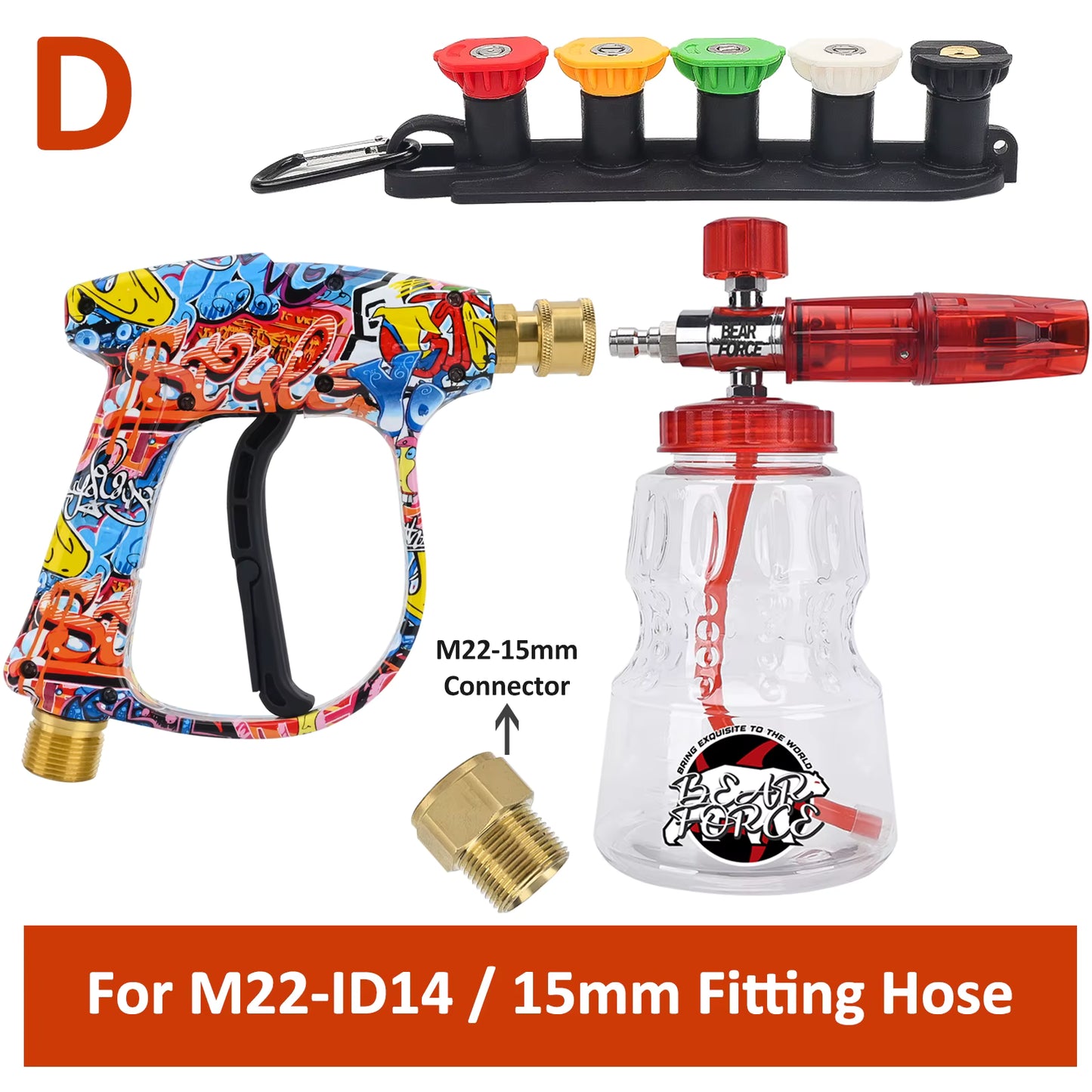 Red Foam Cannon + Graffiti Stubby Sprayer Pistol Combo ShineShop.xyz.