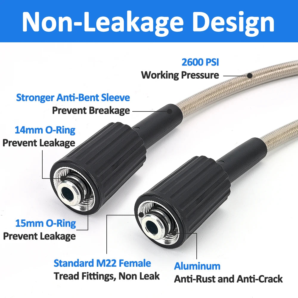 32ft Pressure Washer Hose Extension M22 pin 14/15mm