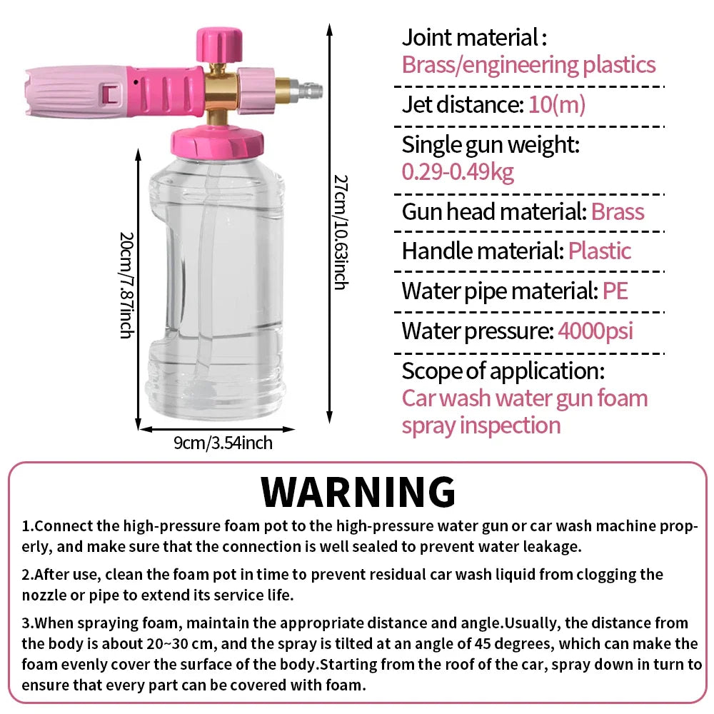 Pink Foam Cannon - 1/4" Quick Connect