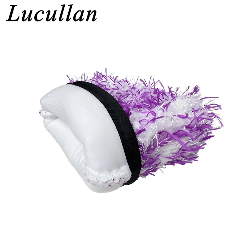 Lucullan Ultra Plush Mitt Set - Purple Car Detailing Microfiber Accessories for Wheels, Grills, Paint and Tight Areas
