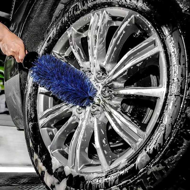 18" in. Wheel Barrel Brush Set - Soft Handle Gentle Bristle for Rim ShineShop.xyz.