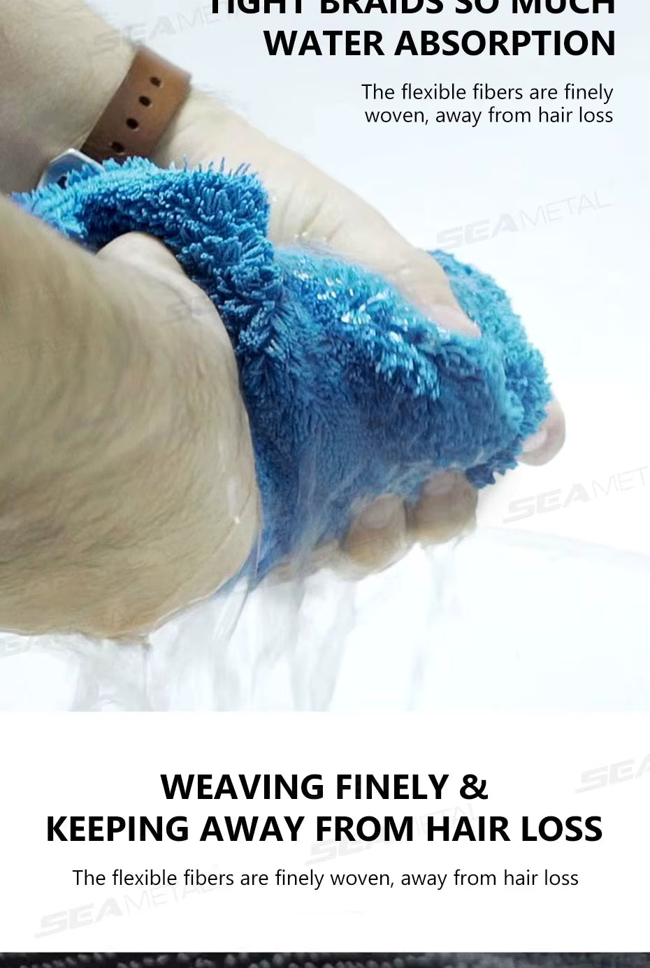 SEAMETAL High-end Microfiber Drying Blanket 1200GSM High Water Absorption Car Wash Towel ShineShop.xyz.