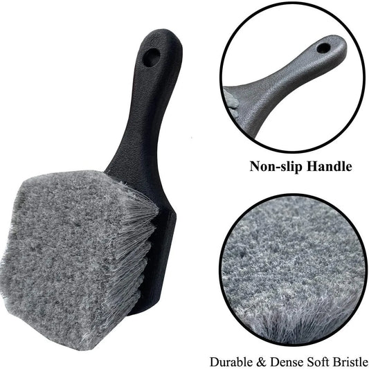 Feather-Tipped Wheel Face Brush - Soft Bristle