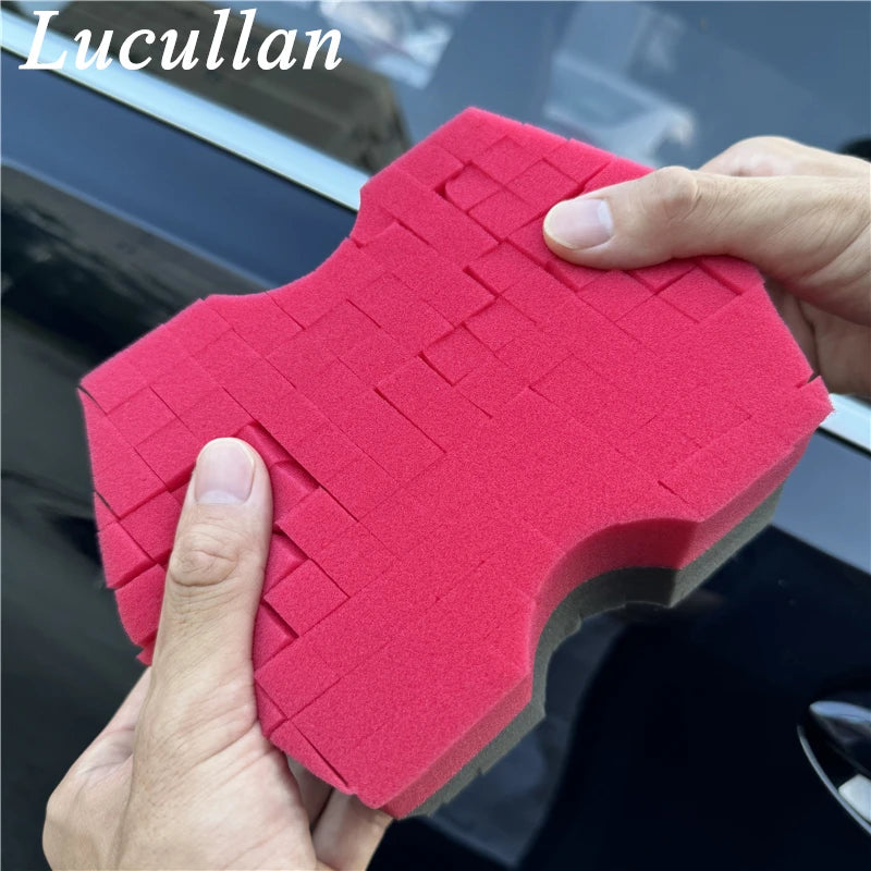 Big Grid 2.0 Double Side Cross-Cut Sponge - Better Grip and Access Tight Spaces for Rinse-less Car Wash