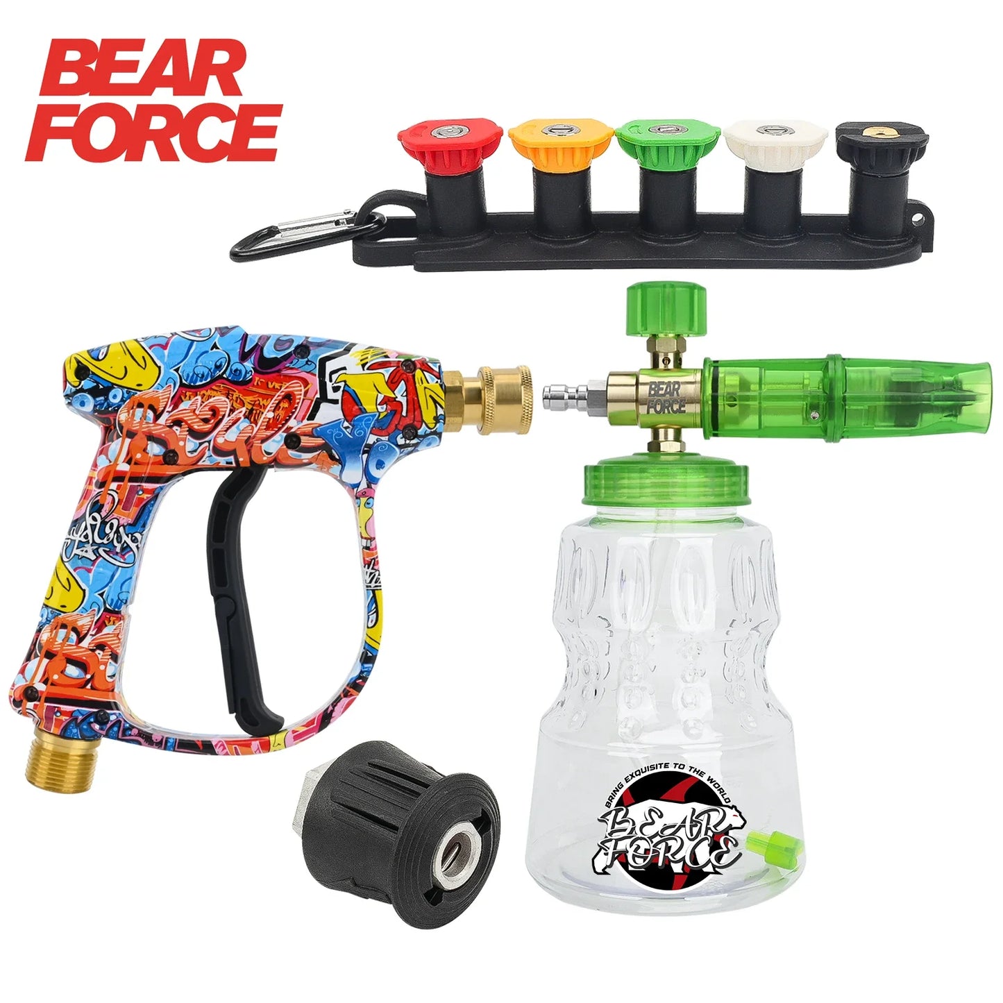 Green Foam Cannon + Graffiti Stubby Sprayer Pistol Combo