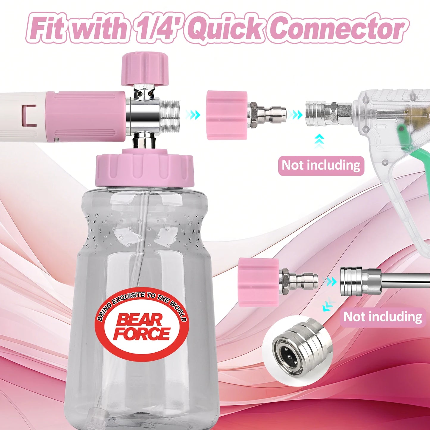Pink Pressure Washer Foam Cannon - 1/4” Quick Connect