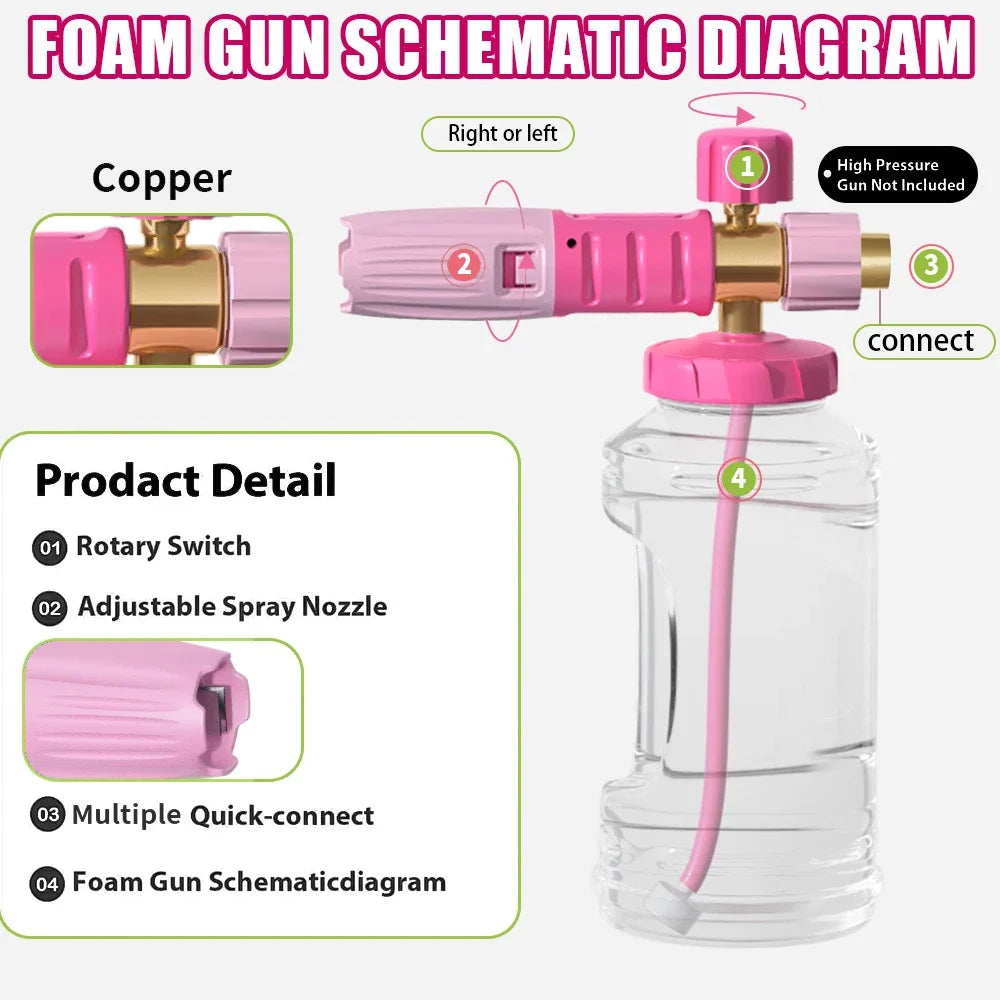 Pink Foam Cannon - 1/4" Quick Connect