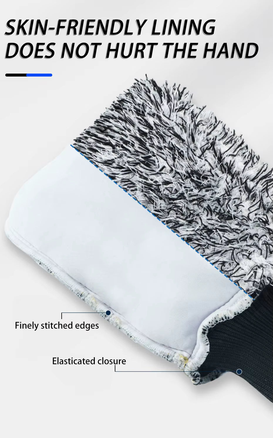 Ultra Soft Plush Microfiber Car Wash Mitt - Black Wristband ShineShop.xyz.