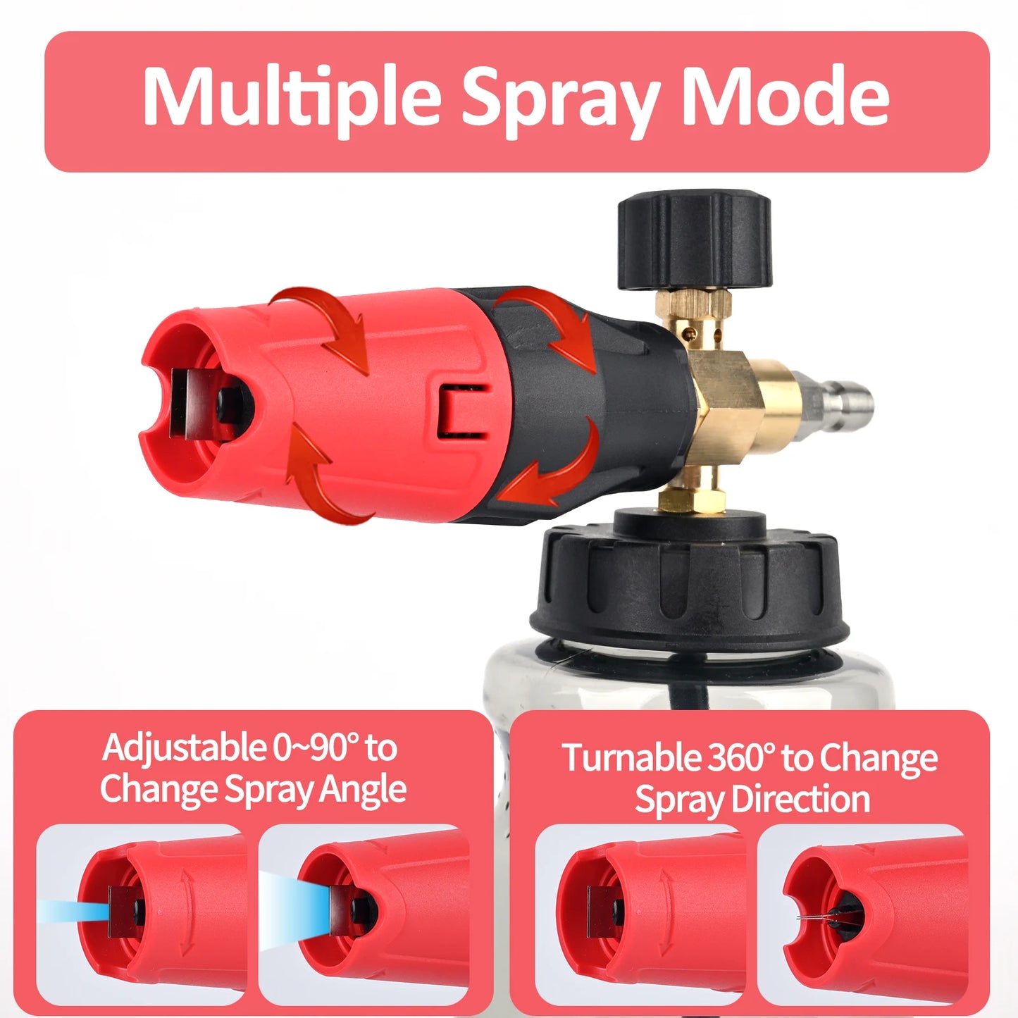 Brass Foam Cannon with 1/4” Quick Connector for Portland Husky Ryobi Greenwork