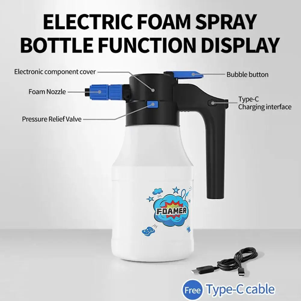 Electric Foam Spray Generator for Car Wash Lithium Battery 1h Endurance