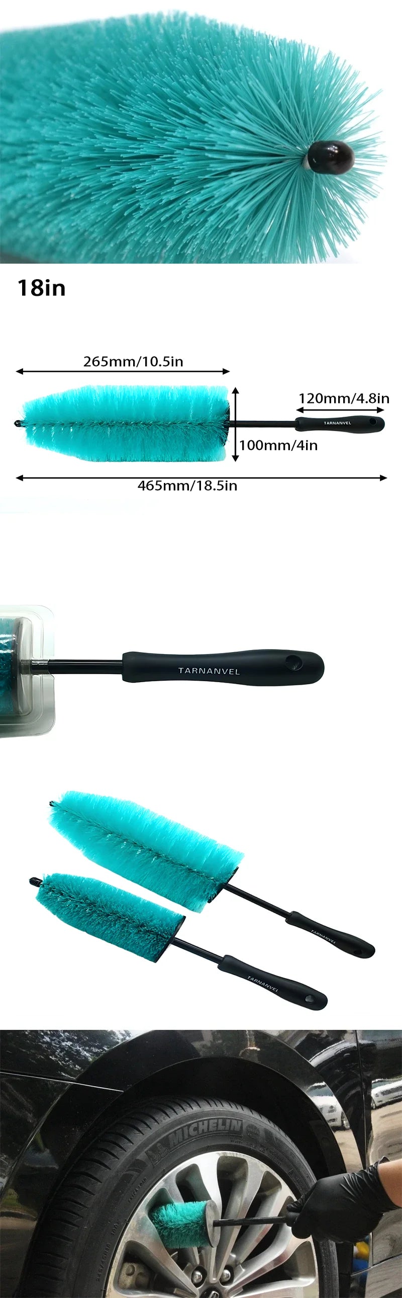 TARNANVEL 15" & 18'' Detail Brush Kit Soft