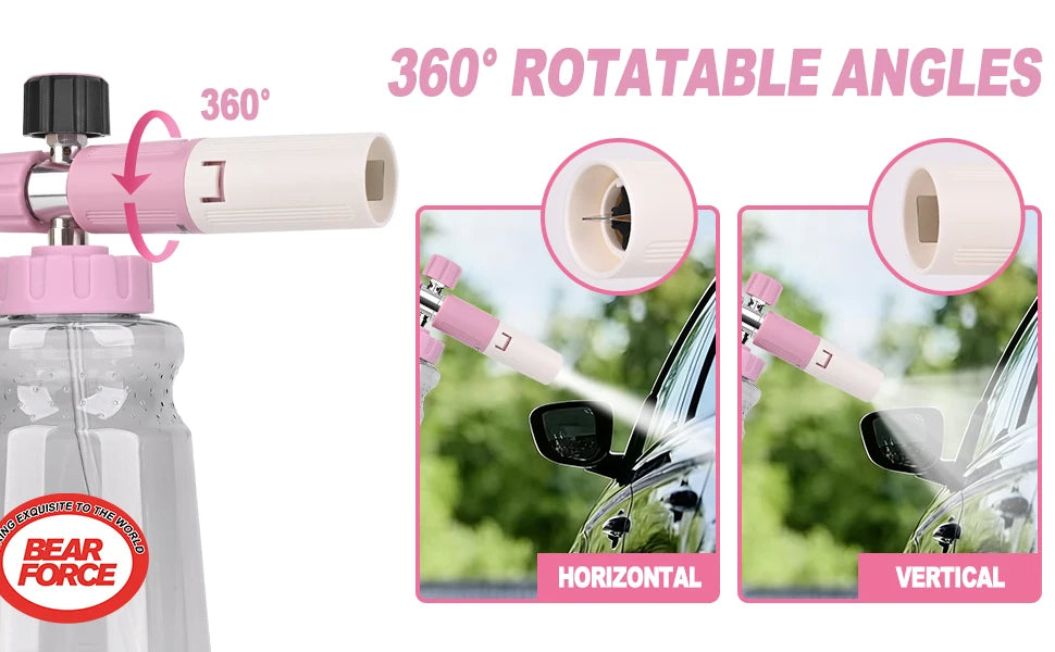 Pink Pressure Washer Foam Cannon - 1/4” Quick Connect