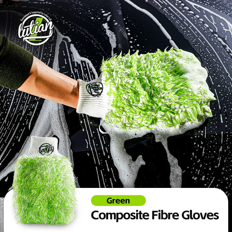 Green Composite Microfiber Car Wash Glove