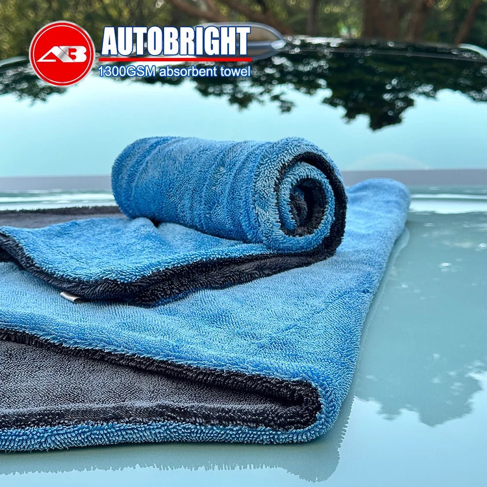 AUTOBRIGHT Premium 1300gsm Microfiber Car Drying Blanket - Thick Soft Towel ShineShop.xyz.
