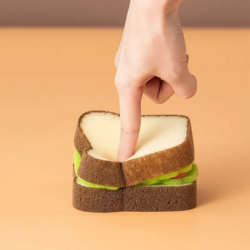 Cute BLT Sandwich Shaped Sponges Washable Scrubber Kitchen Cleaning Sponge