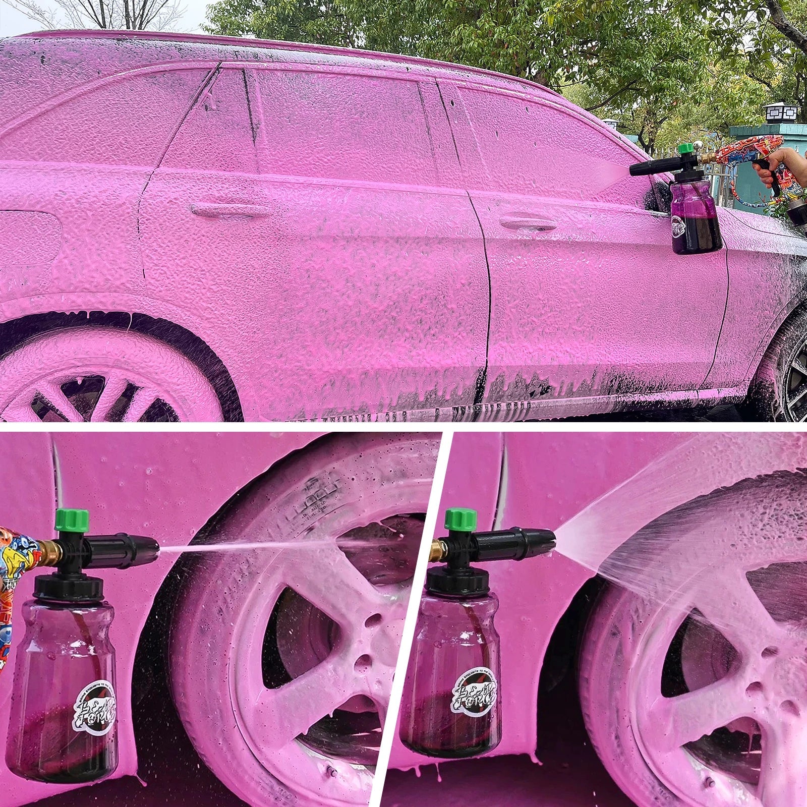 BearForce Car Wash Foam Cannon for Pressure Washer - 1/4” Quick Connect - Black - SHINE SHOP