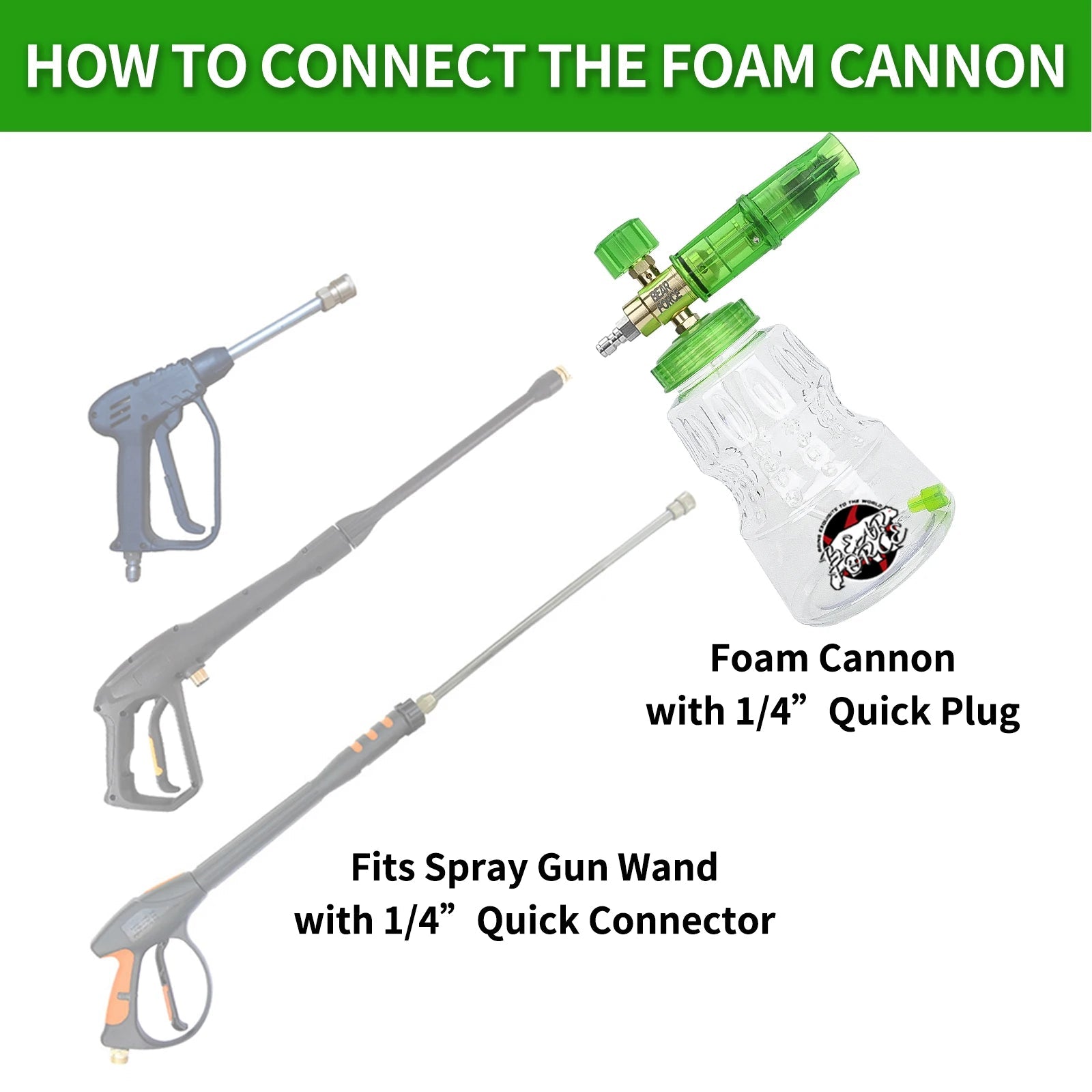 BearForce Car Wash Foam Cannon - GREEN ShineShop.xyz.