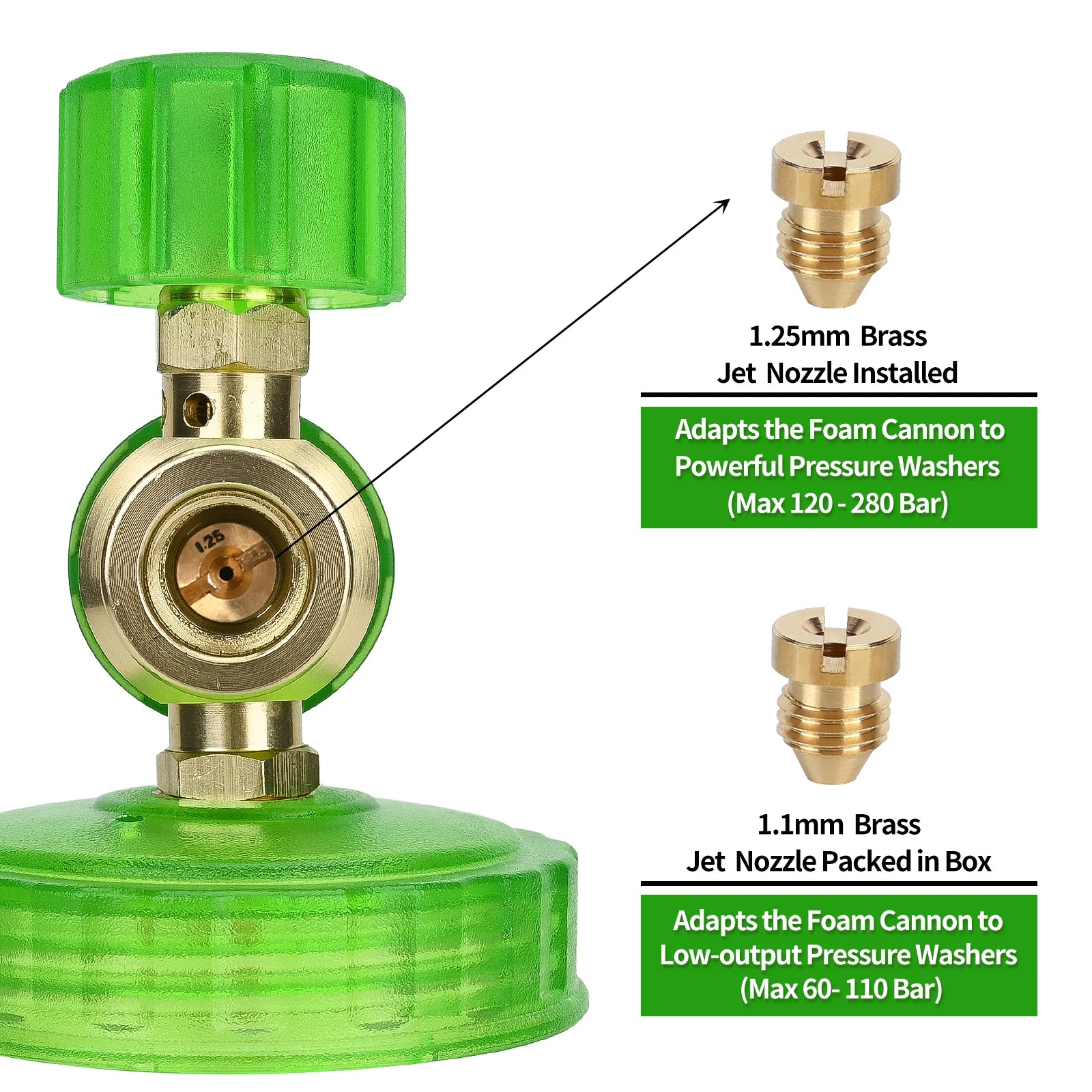 BearForce Car Wash Foam Cannon for Pressure Washer - 1/4” Quick Connect - GREEN - SHINE SHOP