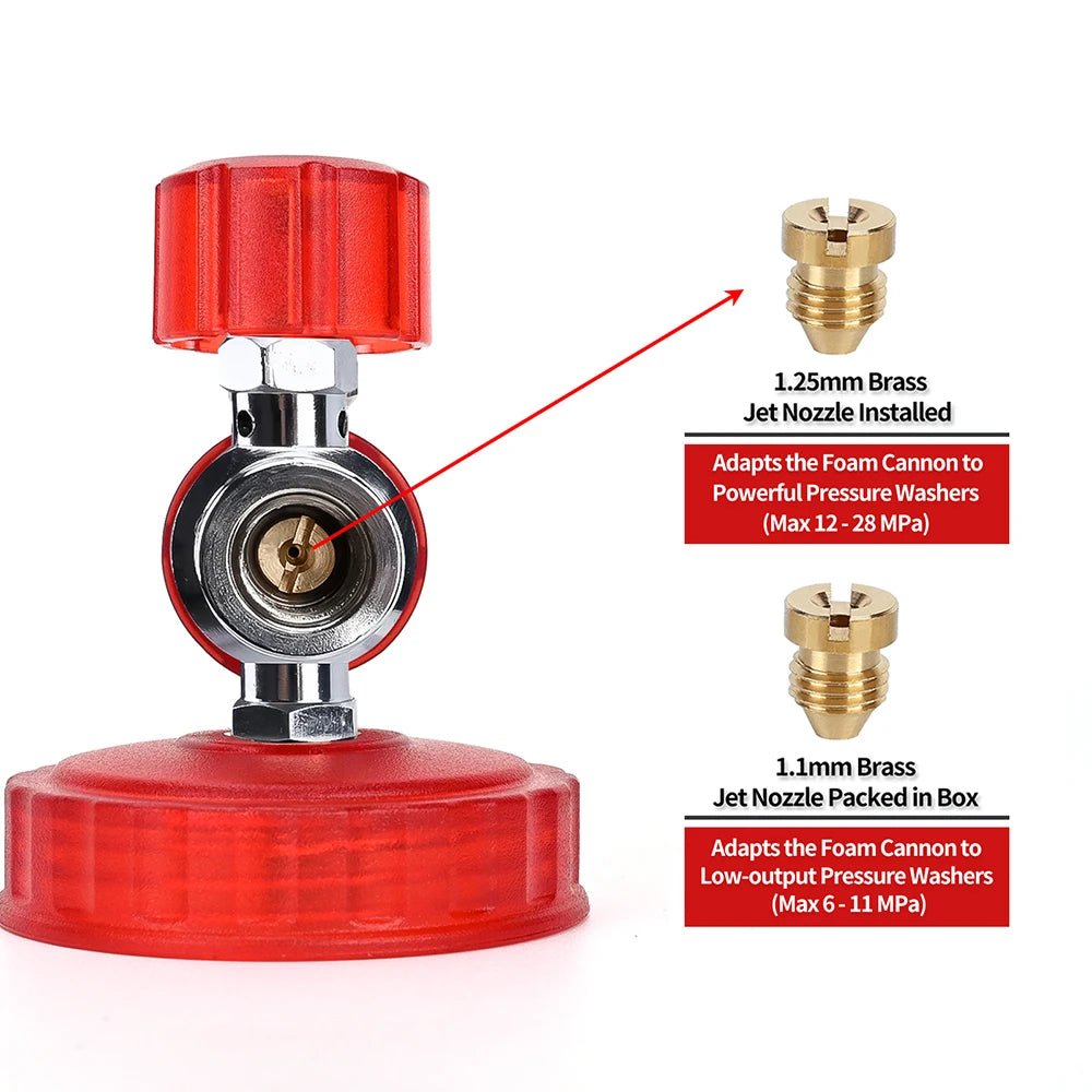 BearForce Car Wash Foam Cannon for Pressure Washer - 1/4” Quick Connect - RED - SHINE SHOP
