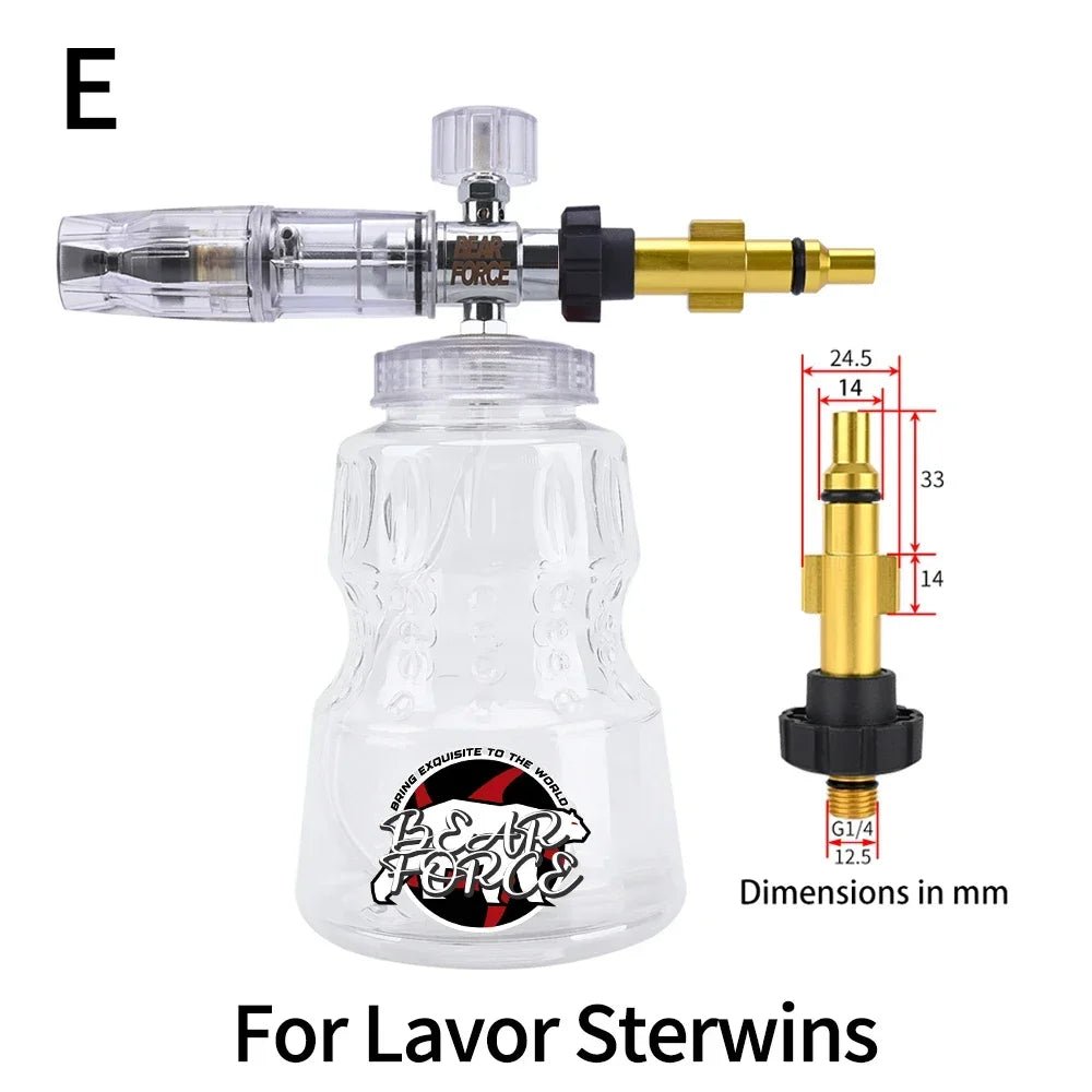 BearForce Car Wash Foam Cannon for Pressure Washer - CHOOSE YOUR CONNECTOR - CLEAR - SHINE SHOP