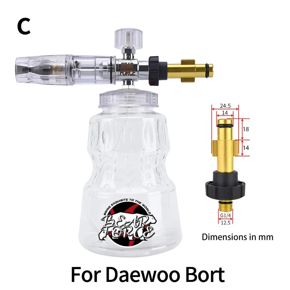 BearForce Car Wash Foam Cannon for Pressure Washer - CHOOSE YOUR CONNECTOR - CLEAR - SHINE SHOP