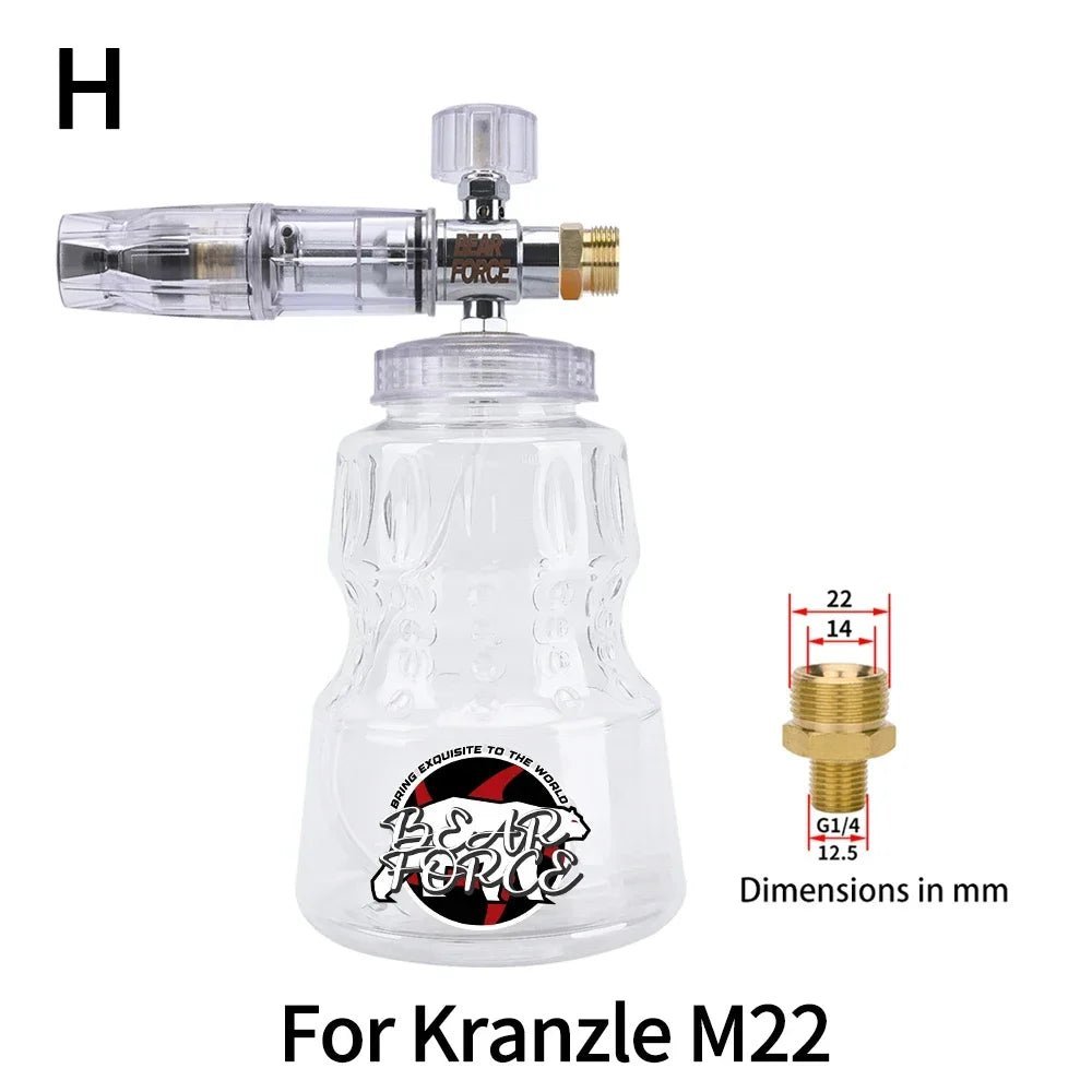 BearForce Car Wash Foam Cannon for Pressure Washer - CHOOSE YOUR CONNECTOR - CLEAR ShineShop.xyz.