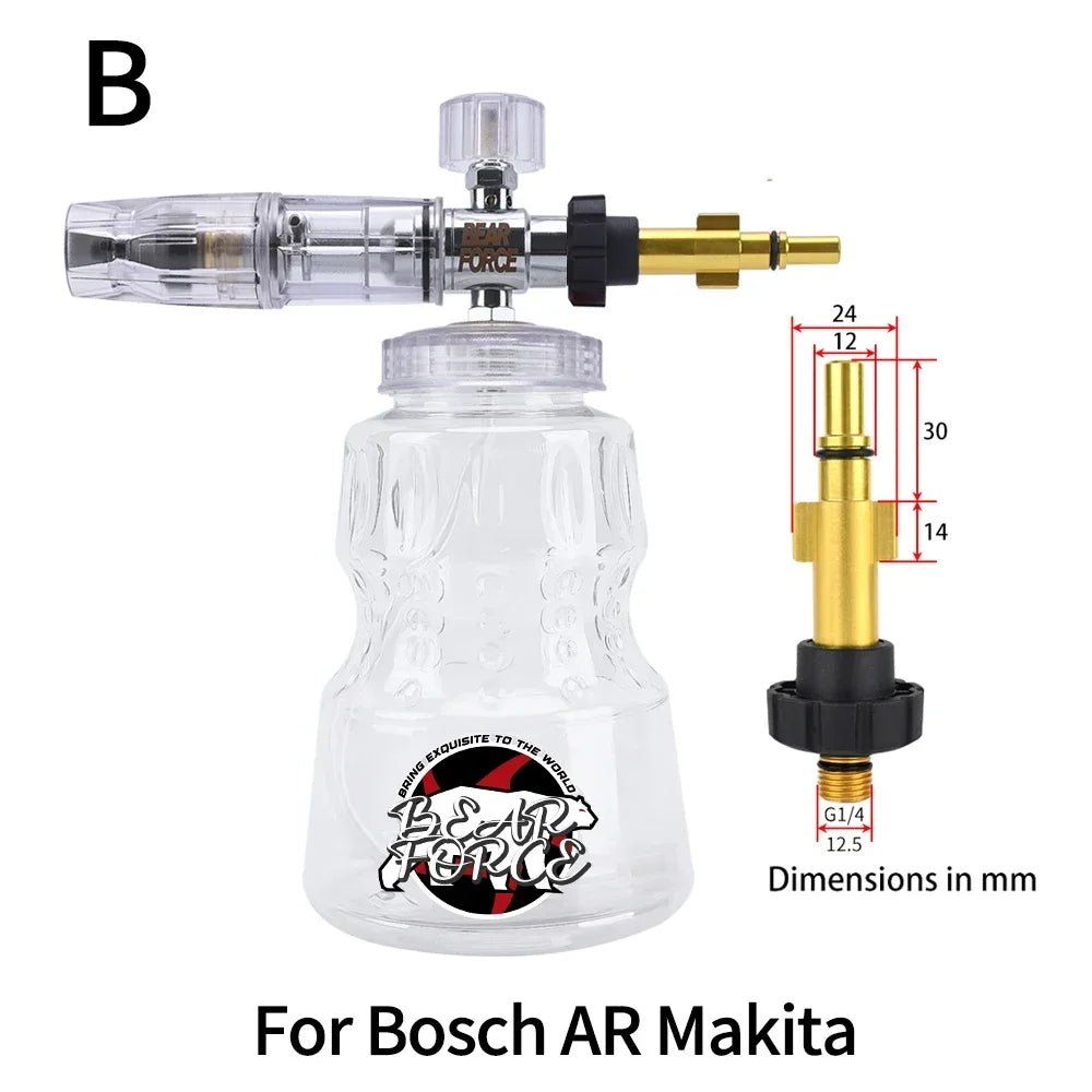 BearForce Car Wash Foam Cannon for Pressure Washer - CHOOSE YOUR CONNECTOR - CLEAR - SHINE SHOP
