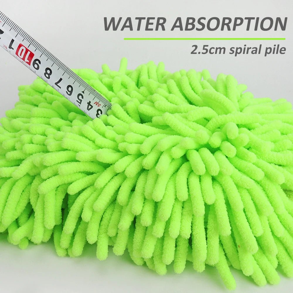 Car Wash Mitts - Chenille Plush Gloves - Thick Premium - SHINE SHOP