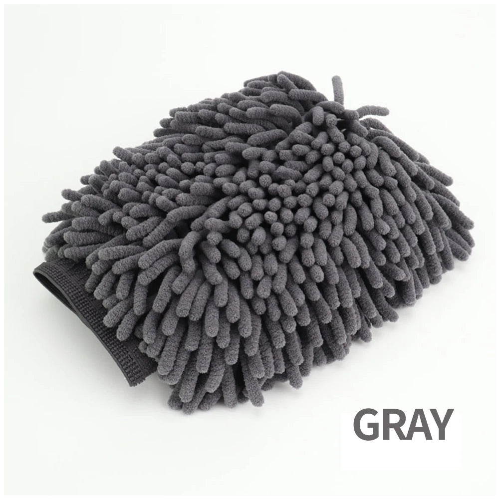Car Wash Mitts - Chenille Plush Gloves - Thick Premium - SHINE SHOP