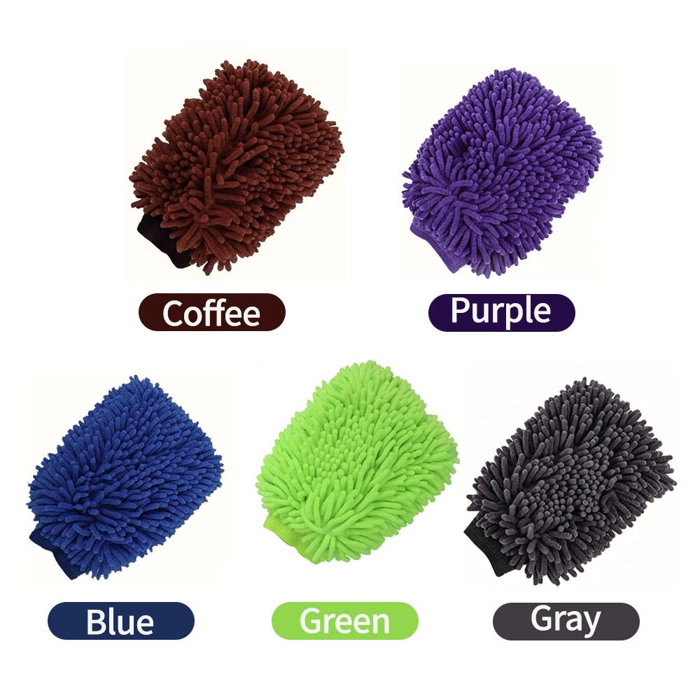 Car Wash Mitts - Chenille Plush Gloves - Thick Premium ShineShop.xyz.