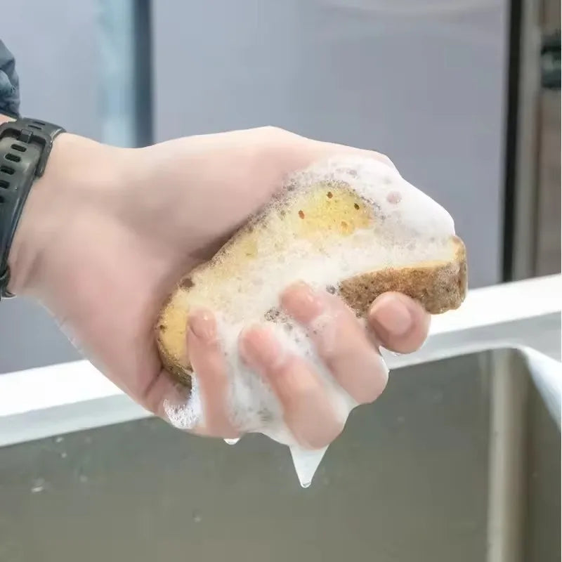 2pcs Cute Bread Shaped Kitchen Sponge Set - Toast Dishwashing Scrub Pads