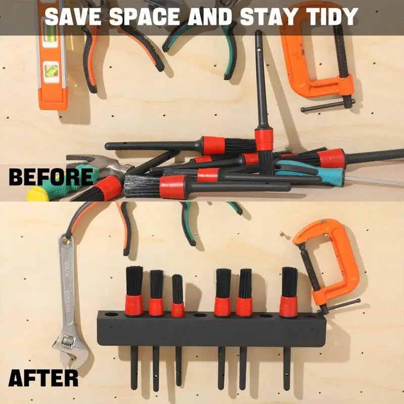 Detailing Brush Holder - 10 Holes Steel Car Cleaning Wall Mounted Organizer Tool Storage Rack ShineShop.xyz.