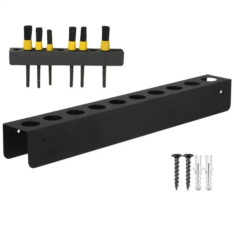 Detailing Brush Holder - 10 Holes Steel Car Cleaning Wall Mounted Organizer Tool Storage Rack ShineShop.xyz.