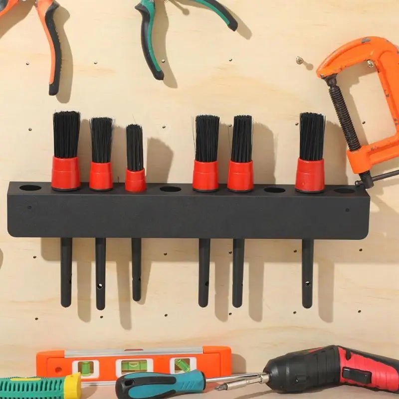 Detailing Brush Holder - 10 Holes Steel Car Cleaning Wall Mounted Organizer Tool Storage Rack ShineShop.xyz.
