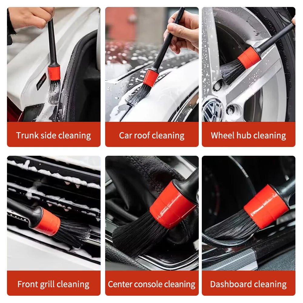 Firm Bristle 5pcs Car Detailing Brush Set ShineShop.xyz.
