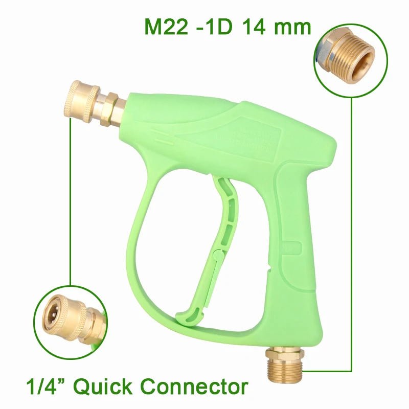 Green 1/4" Quick Connect Pressure Washer Gun - M22-14 Thread ShineShop.xyz.