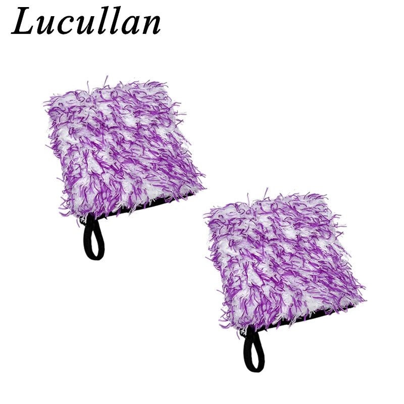 Magenta Lucullan Ultra Plush Mitt Set - Purple Microfiber ShineShop.xyz.