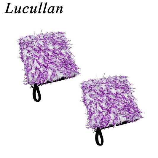 Magenta Lucullan Ultra Plush Mitt Set - Purple Microfiber ShineShop.xyz.