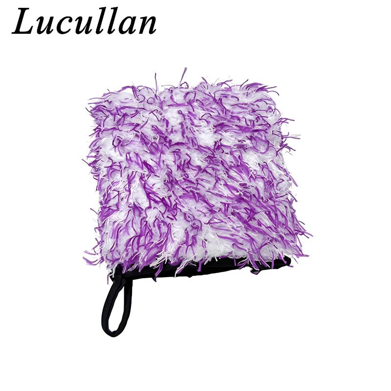 Magenta Lucullan Ultra Plush Mitt Set - Purple Microfiber ShineShop.xyz.