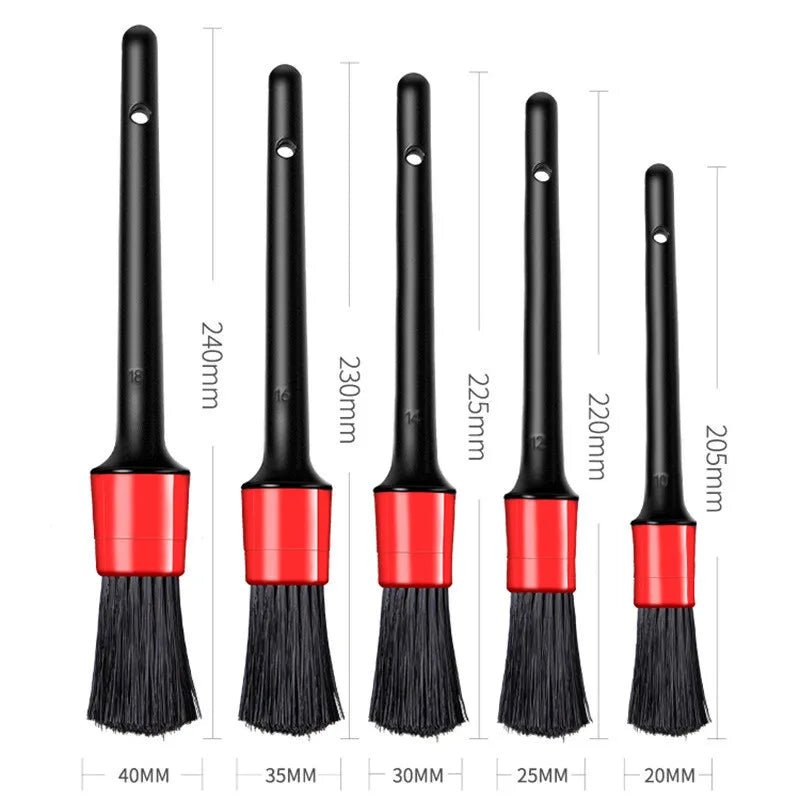 Medium Bristle 5pcs Car Detailing Brush Set ShineShop.xyz.