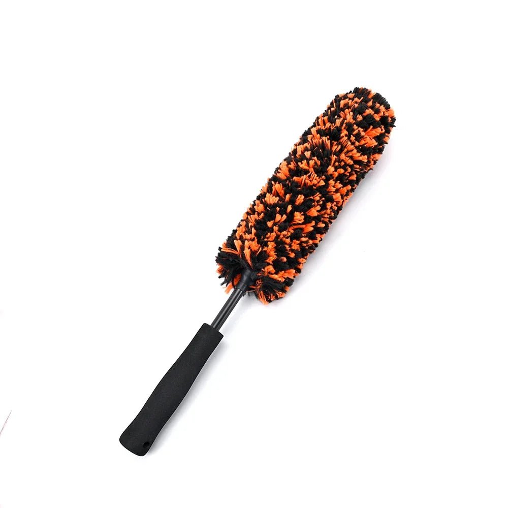 Microfiber Bendable Wheel Detailing Brush, Soft No-Scratch for Car Rims - Orange ShineShop.xyz.